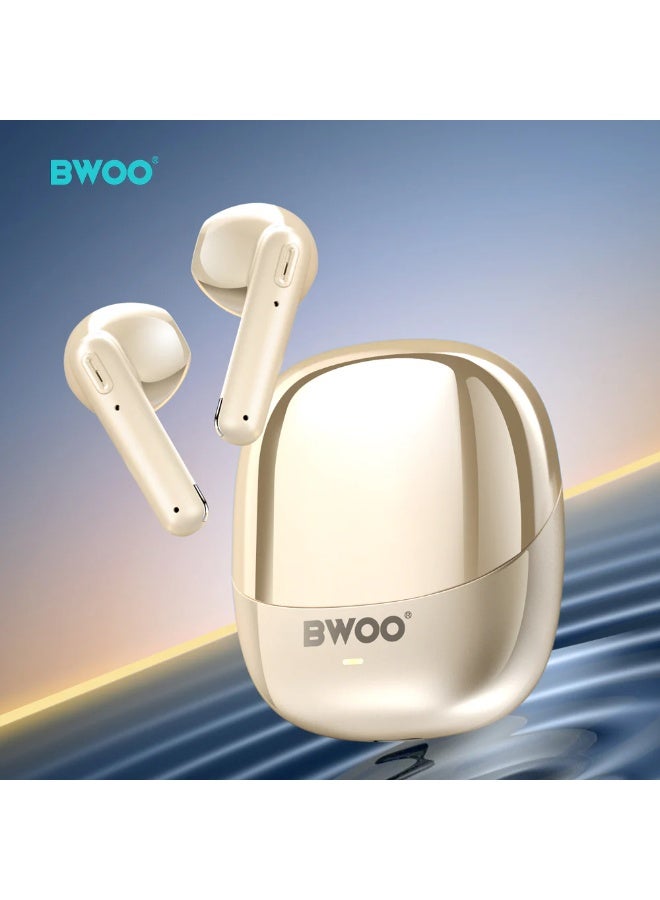 BWOO Enc Noise Reduction Wireless Earphone White - Image 2